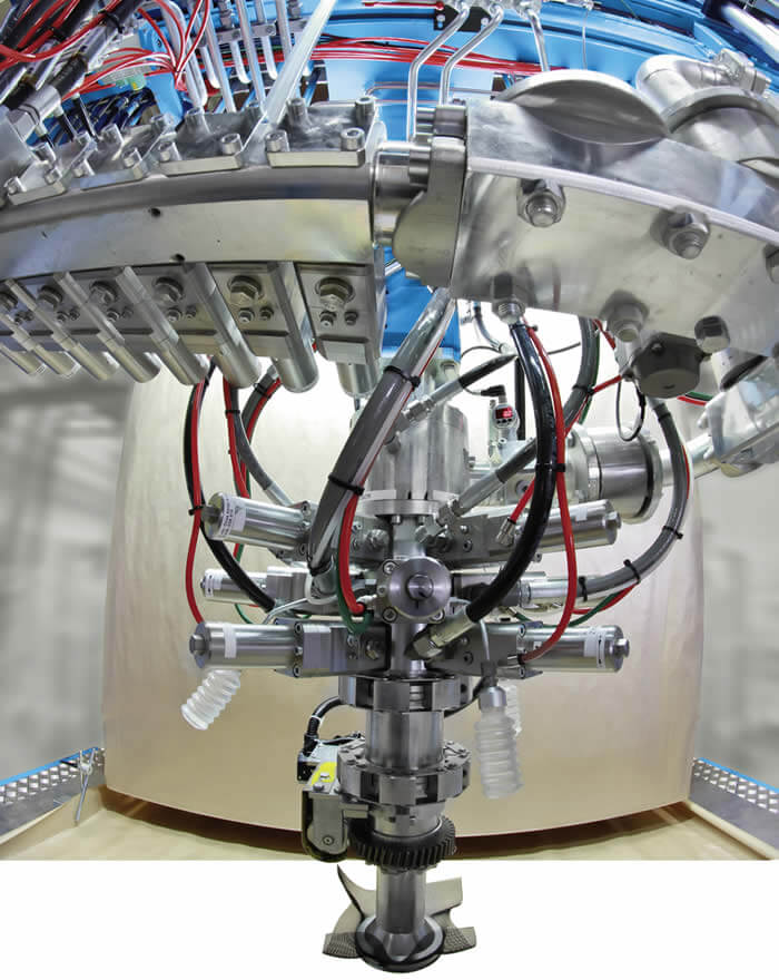 Impressive heart of each QFM plant: the foaming portal with centered mixer unit