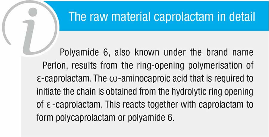 The raw material caprolactam in detail