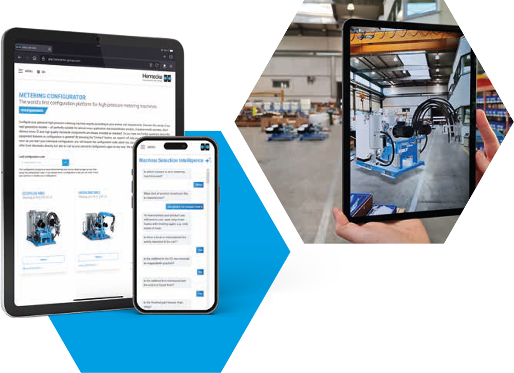 Mit KI-Unterstützung in Sekunden zur passenden Dosiermaschine: Hennecke‘s Machine Selection Intelligence.